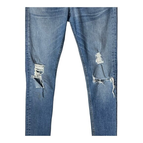 Rag & Bone Blue Commodore Medium Wash Distressed Skinny Jeans‎ Size 27 - Picture 6 of 12